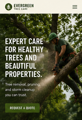 Screenshot of the Evergreen Tree Care example website
