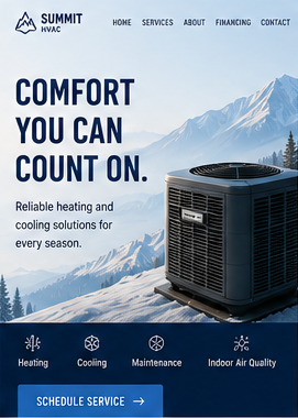 Screenshot of the Summit HVAC example website